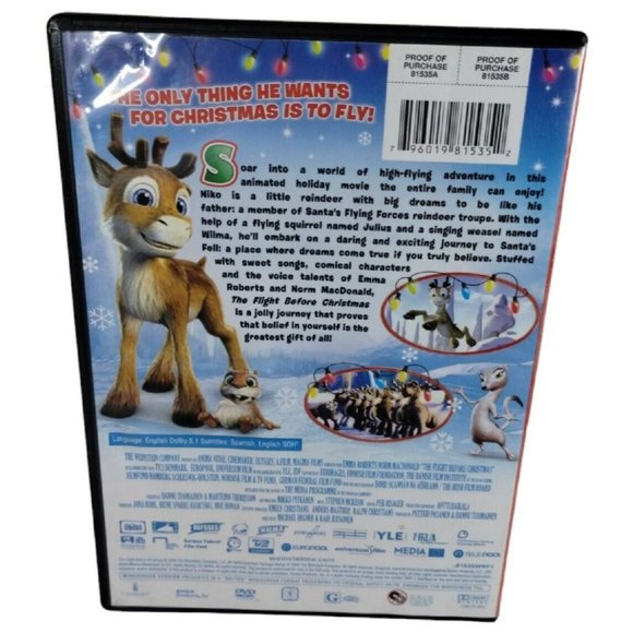 The Flight Before Christmas Cartoon Animation DVD 2008 Emma Roberts Santa Claus - Picture 3 of 3